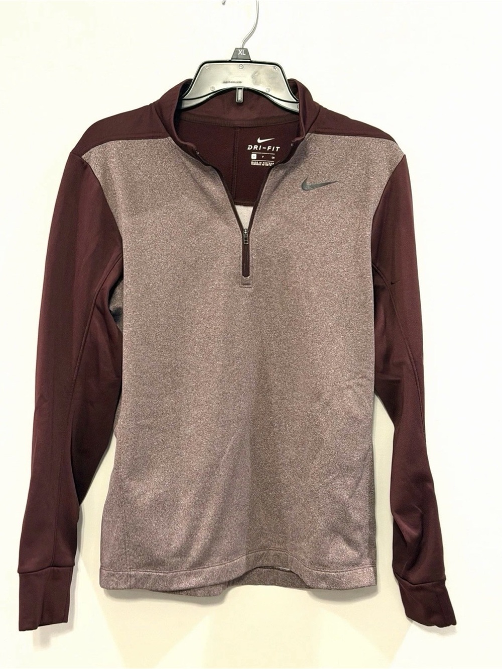Nike Men’s Small Dri-FIT Maroon Quarter-Zip Performance Jacket